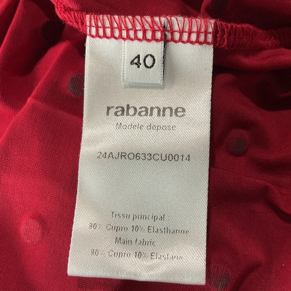 Paco Rabanne Embellished Red Polka Dot Dress Size 40 FR / 8 US - Picture 5 of 6